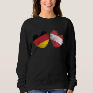 Germany Austria Heart German Flag Austrian Flag Gr Sweatshirt