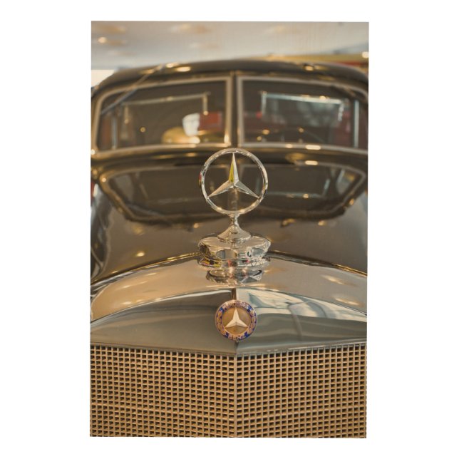 Germany, Baden-Wurttemberg, Stuttgart. Mercedes Wood Wall Decor (Front)
