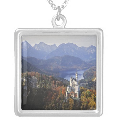 Germany Bavaria Neuschwanstein Castle King Silver Plated Necklace