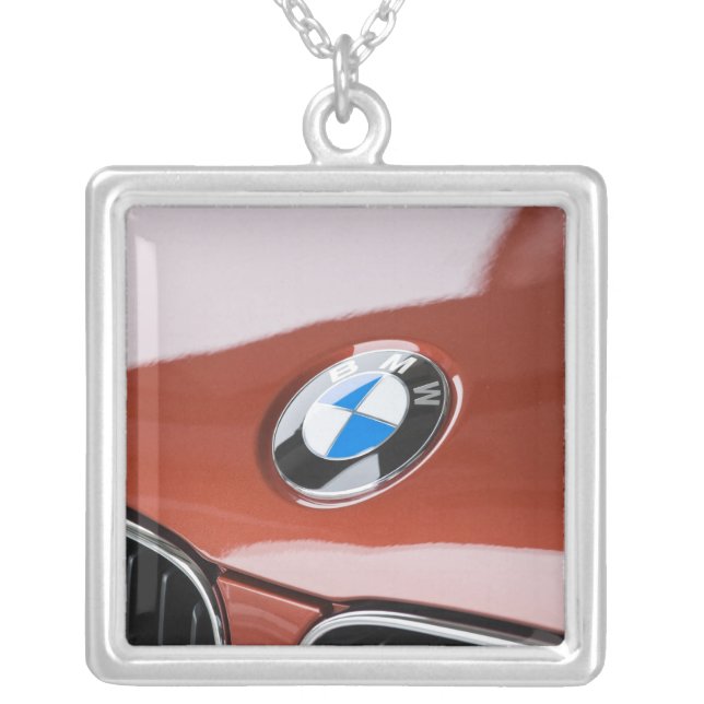 Germany, Bayern-Bavaria, Munich. BMW Welt Car 2 Silver Plated Necklace (Front)