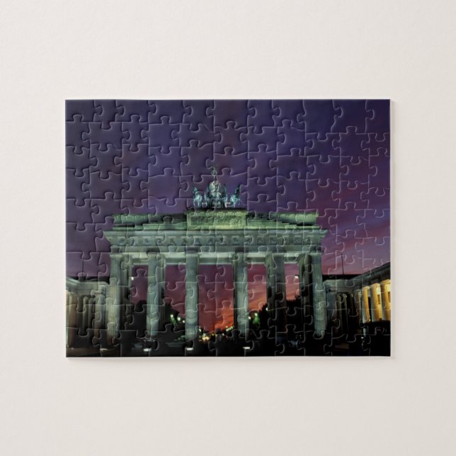 Germany, Berlin. Brandenburg Gate at night. Jigsaw Puzzle (Horizontal)