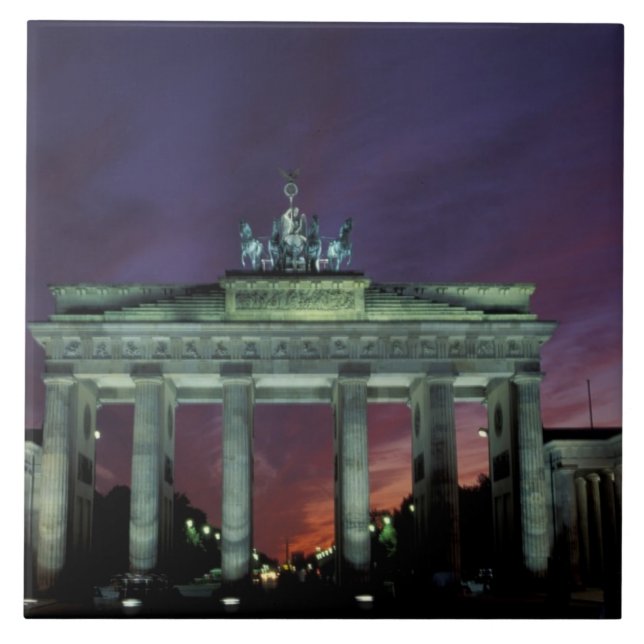 Germany, Berlin. Brandenburg Gate at night. Tile (Front)