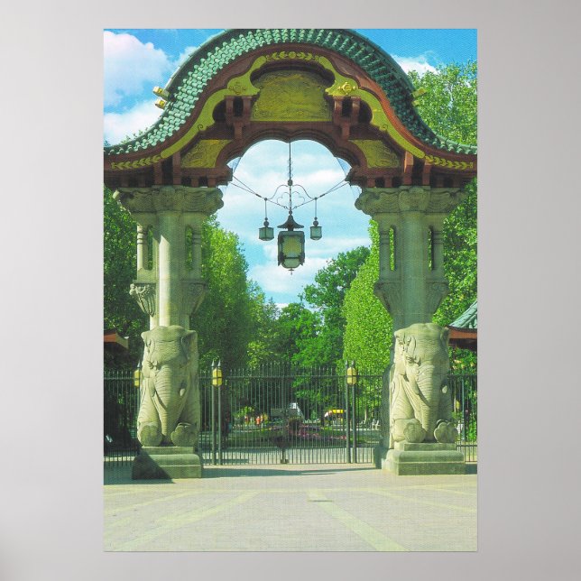 Germany, Berlin,  Zoo, Elephant Entrance Poster (Front)
