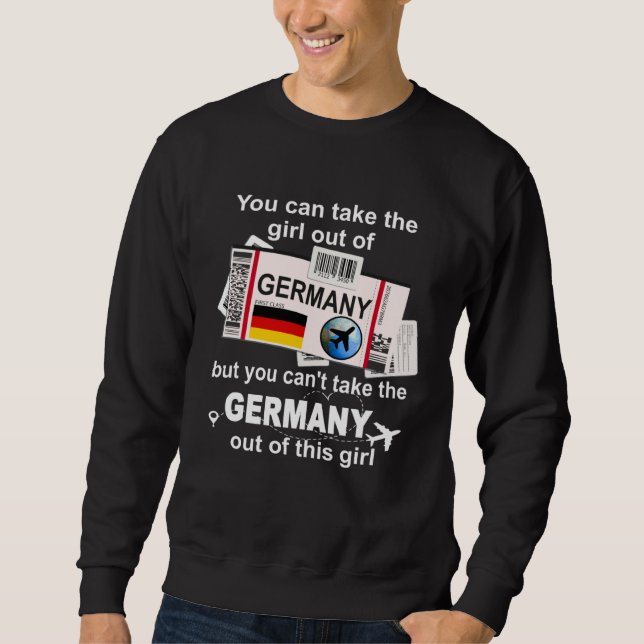 Germany Boarding Pass  Germany Girl  Germany Sweatshirt (Front)