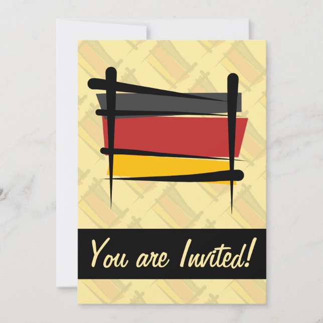 Germany Brush Flag Invitation (Front)