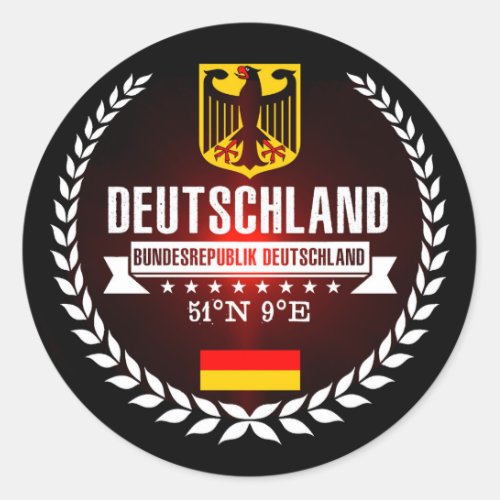 Germany Classic Round Sticker