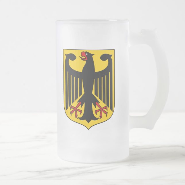 Germany Coat Of Arms Frosted Glass Beer Mug (Right)