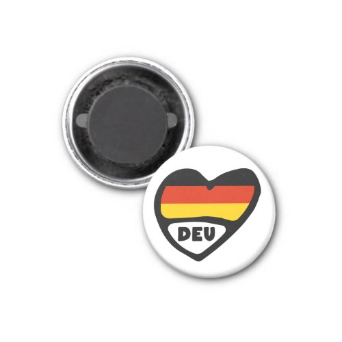 Germany Country Code Flag Heart DEU Magnet