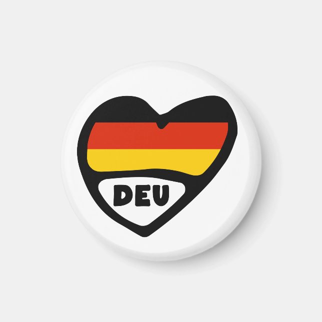 Germany Country Code Flag Heart, DEU Magnet (Front)