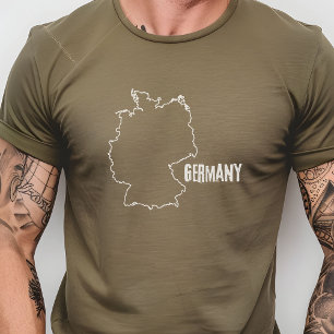 Germany Country Map Outline German Boundary Line T-Shirt