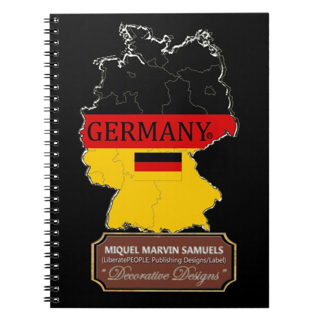 Germany country outline Flag Color Modern Notebook (Front)