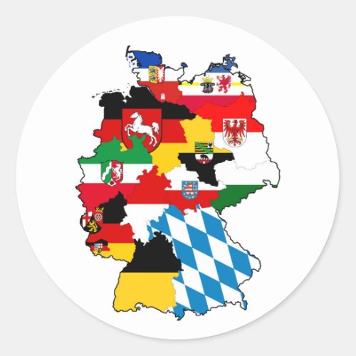 germany country political flag map region province classic round sticker