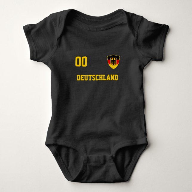 Germany Custom Name&Number Jersey Football Baby Bodysuit (Front)