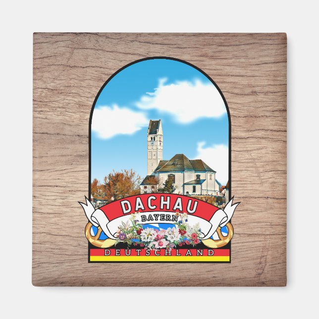 Germany Dachau Vintage souvenir Magnet (Front)