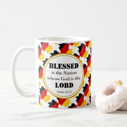 GERMANY Deutschland Blessed Monogram Christian Coffee Mug