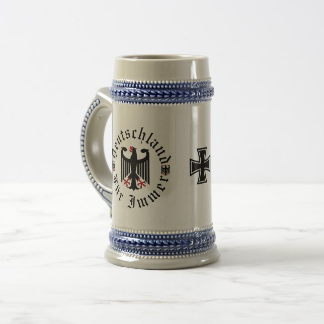 Germany/Deutschland Forever/black eagle/iron cross Beer Stein (Front Left)