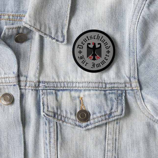 Germany/Deutschland Forever/black eagle/iron cross Button (In Situ)