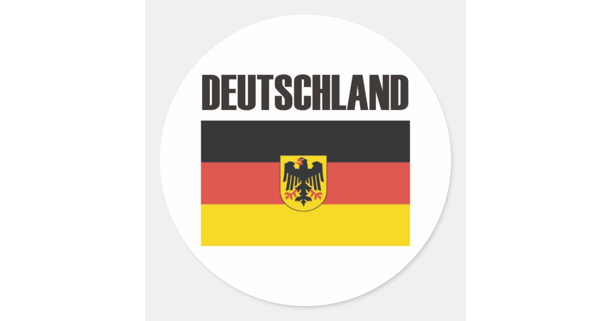 Germany Logo Sticker Germany Deutschland Products & Designs! Classic Round Sticker | Zazzle