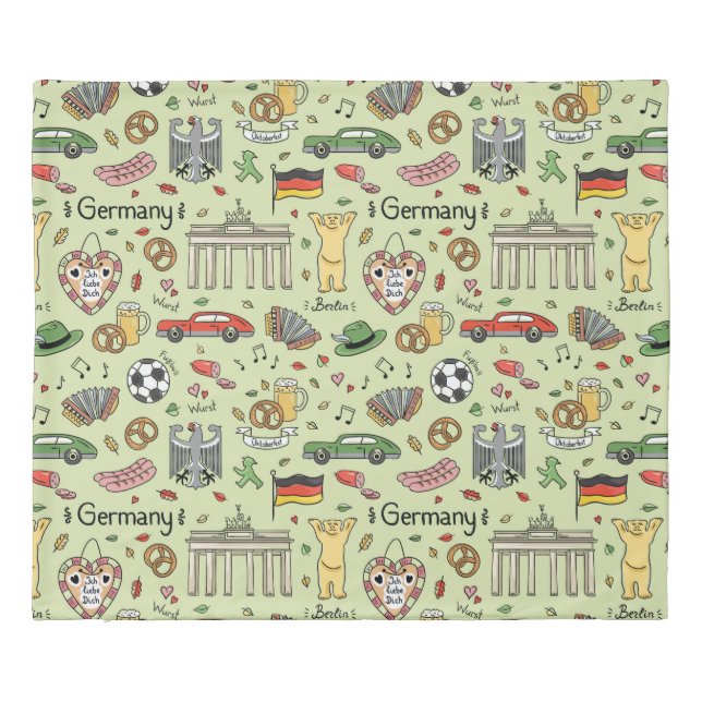Germany Doodles Duvet Cover (Back)