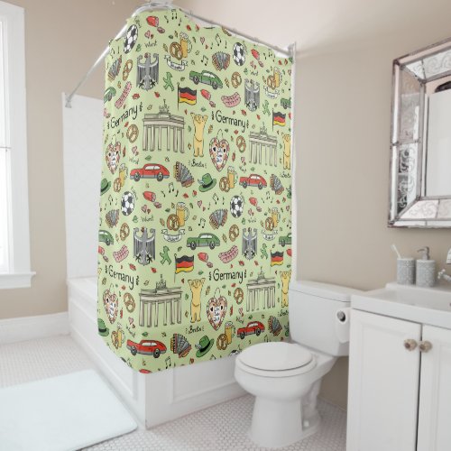 Germany Doodles Shower Curtain