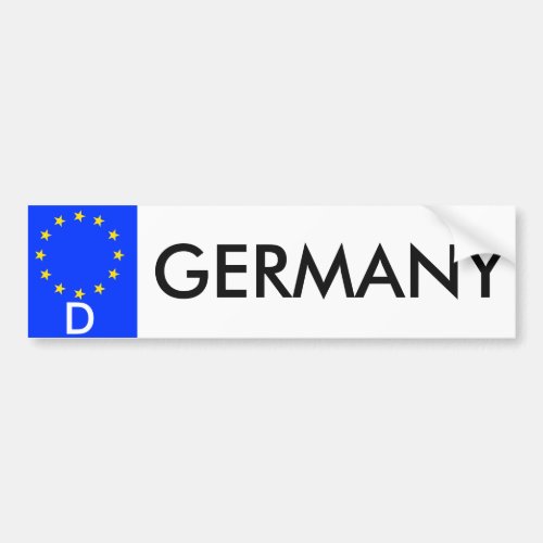 Germany European Union License Bumper Sticker