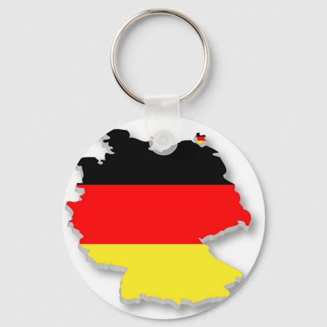 Germany Fla in the Shape of Germany Keychain (Front)