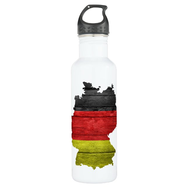 Germany Flag and Map Water Bottle (Front)