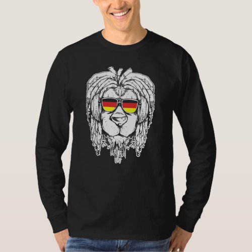 Germany Flag Biker Lion Patriot T_Shirt