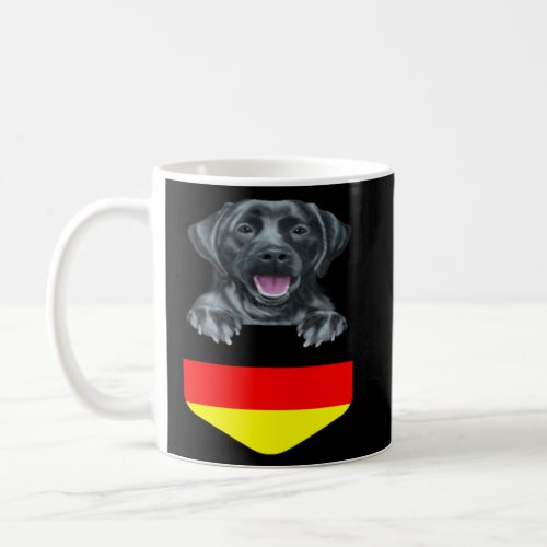 Germany Flag Black Labrador Retriever Dog In Pocke Coffee Mug