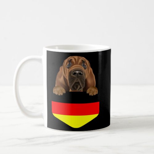 Germany Flag Bloodhound Dog In Pocket  Coffee Mug