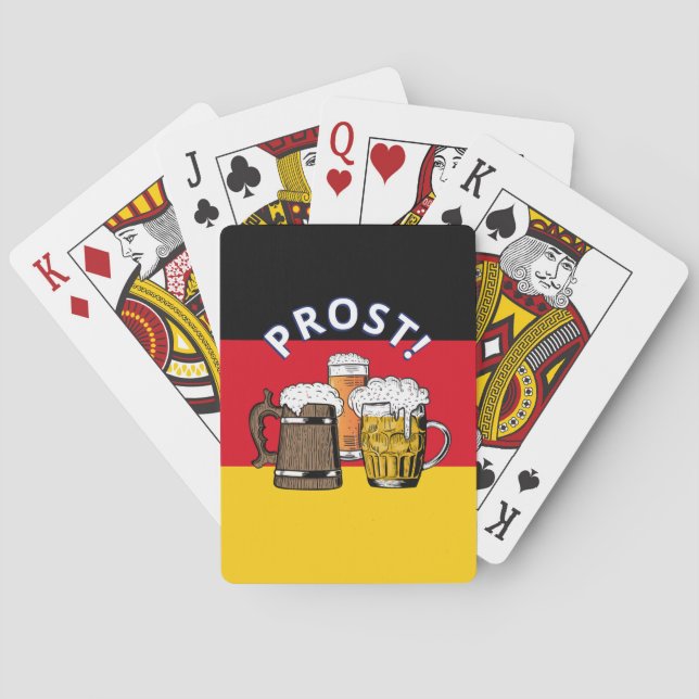 GERMANY FLAG Cartoon Cheers Beers Prost Poker Cards (Back)