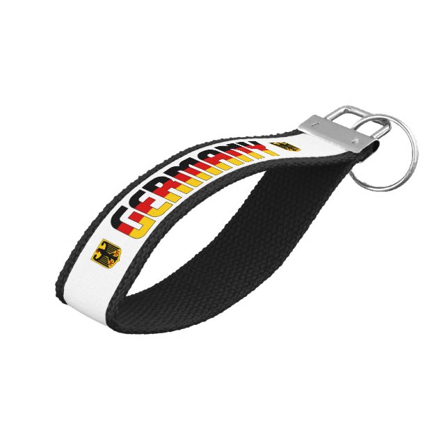 Germany Flag Charming Patriotic Wrist Keychain (Angled Up)