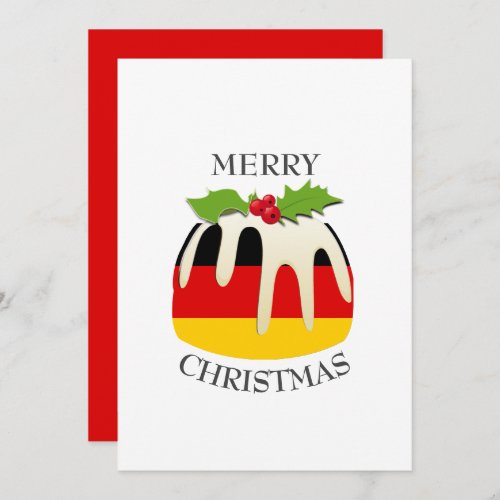 GERMANY FLAG  Christmas Pudding  Festive Holiday Card