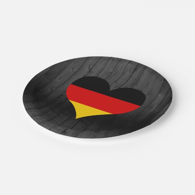 Germany flag colored paper plates (Angled)