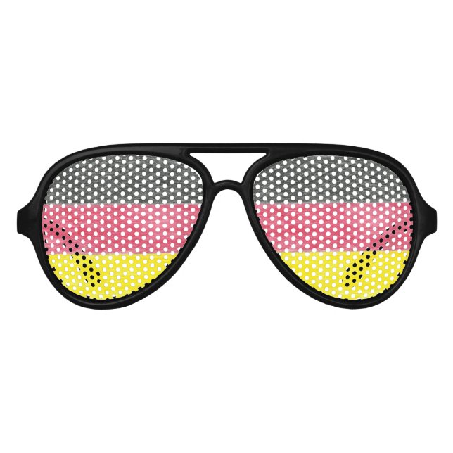 Germany Flag Colors Aviator Sunglasses (Front)