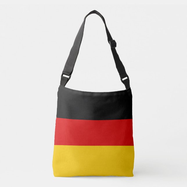 Germany Flag Colors Black Red Gold Deutsche Flagge Crossbody Bag (Front)