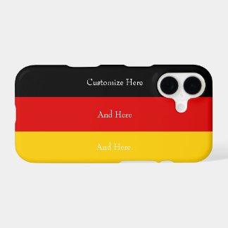 Germany Flag Colors Black Red Gold Personalized Ca iPhone 17 Case