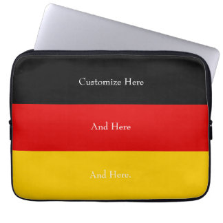 Germany Flag Colors Black Red Gold Personalized Laptop Sleeve
