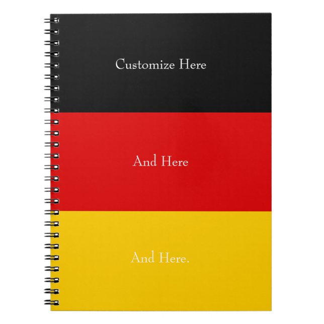 Germany Flag Colors Black Red Gold Personalized No Notebook (Front)