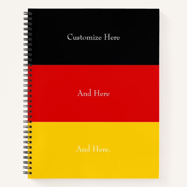 Germany Flag Colors Black Red Gold Personalized No Notebook (Front)