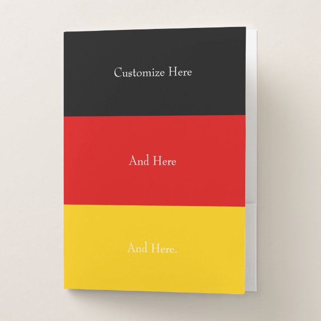 Germany Flag Colors Black Red Gold Personalized Pocket Folder (Front)
