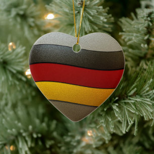 Germany Flag Colors-Chrome by Shirley Taylor Ceramic Ornament
