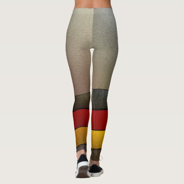 Germany Flag Colors-Chrome by Shirley Taylor Leggings (Back)