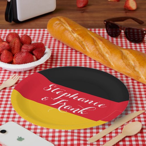 Germany Flag Colors Wedding Paper Plates