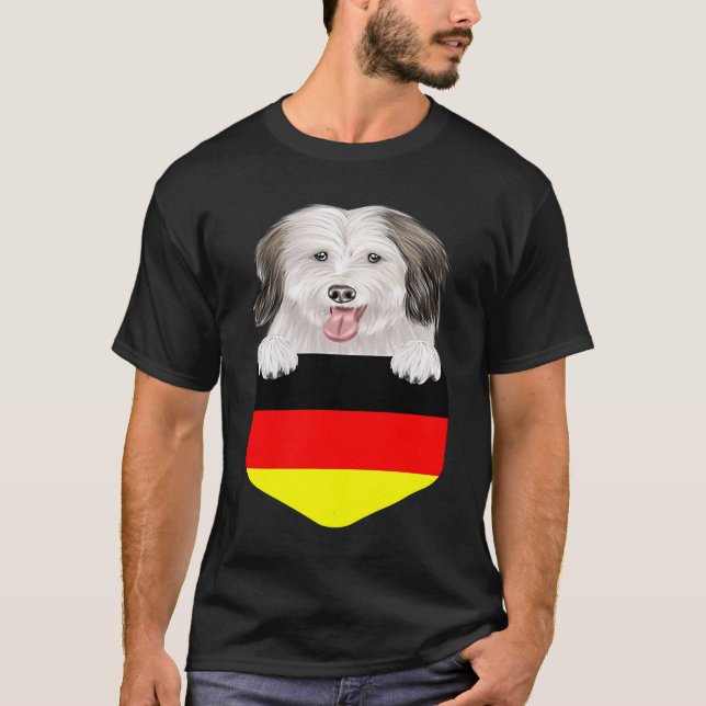 Germany Flag Coton de Tulear Dog In Pocket T-Shirt (Front)