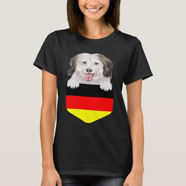 Germany Flag Coton de Tulear Dog In Pocket T-Shirt (Front)