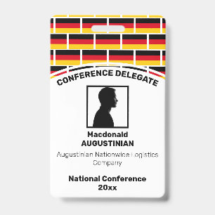 GERMANY FLAG Customized Logo Photo ID Name Badge