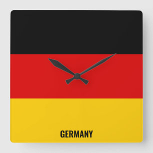 Germany Flag Dazzling Patriotic Square Wall Clock