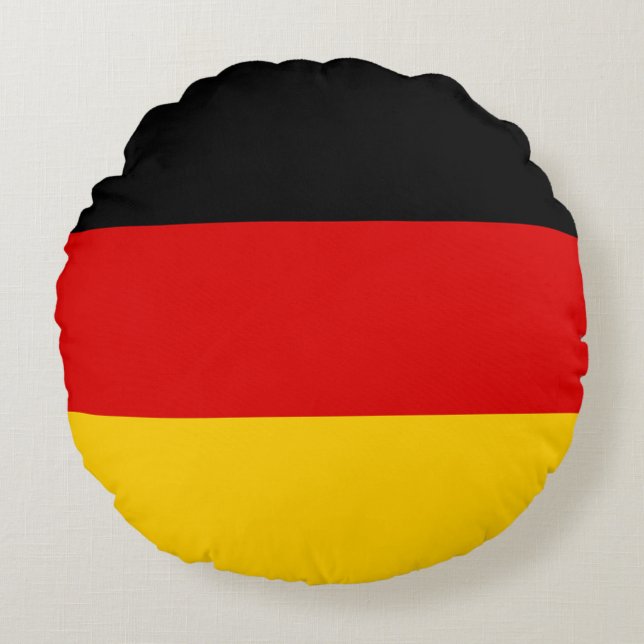 Germany Flag Deutschland Patriotic German Round Pillow (Front)