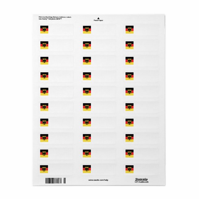 Germany Flag Emblem Label (Full Sheet)